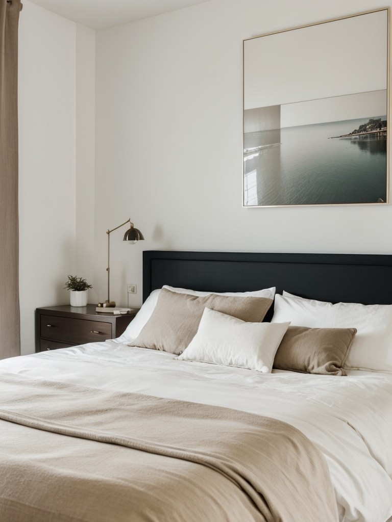 Create a Chic Retro Haven: Platform Bed, Minimalist Art, Neutral Tones!