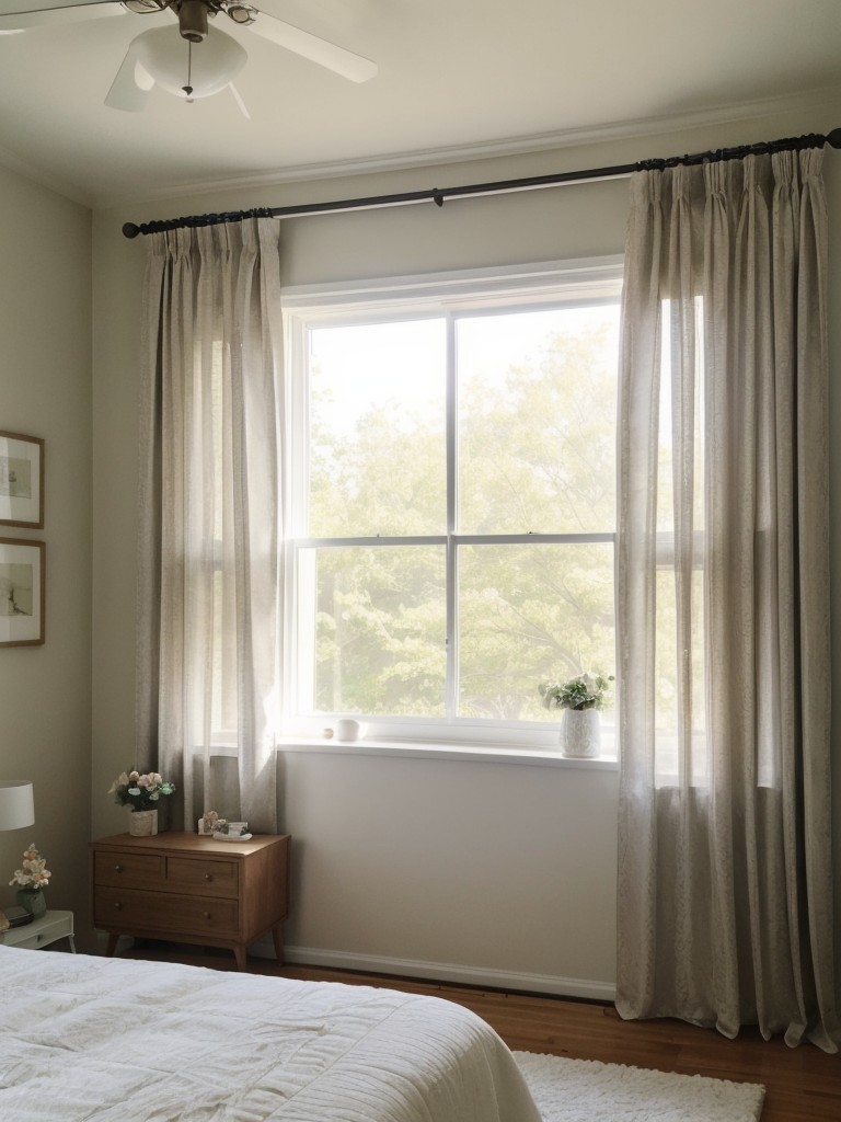 Sun-kissed vibes: Brighten up your apartment with sheer curtains to maximize natural light! ?