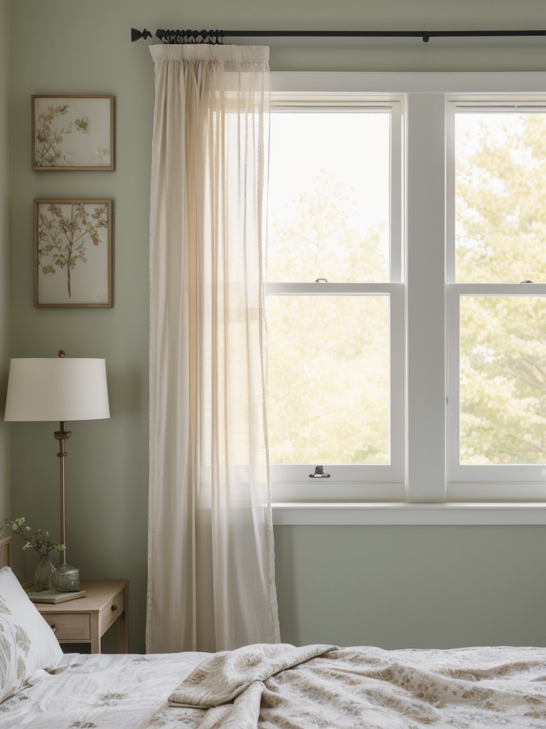 Retro Bedroom Bliss: Create Calm with Soft Colors and Sheer Curtains!