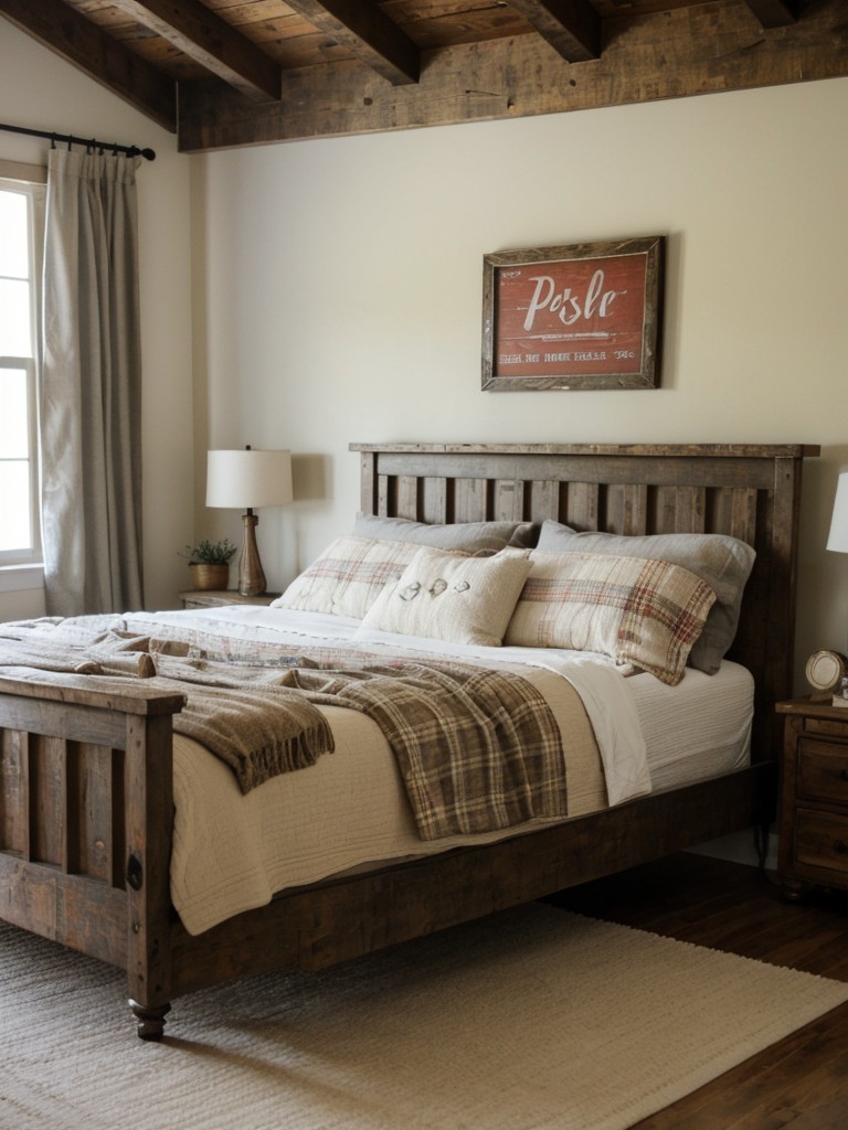 Vintage Farmhouse Vibes: Cozy Up Your Bedroom with Rustic Retro Decor