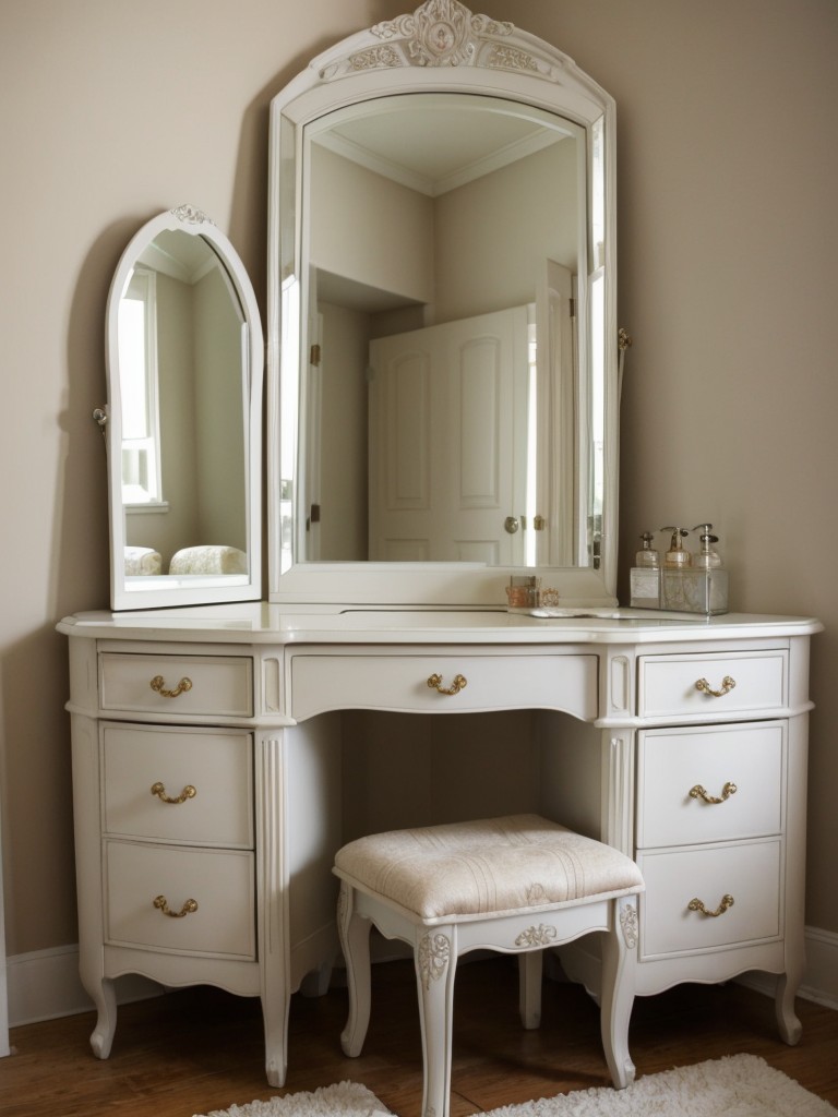 Vintage-Inspired Vanity: Transform Your Bedroom with Retro Decor!