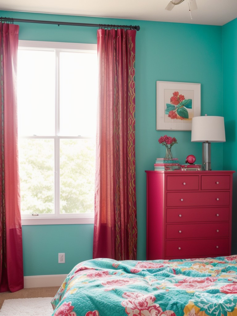 Give your bedroom a pop of retro flair with bold and vibrant decor!