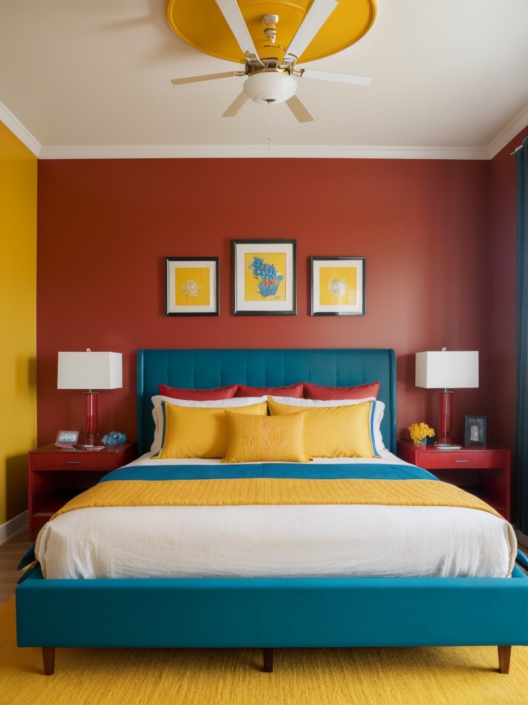 Revamp Your Bedroom with Retro Vibe. Infuse vibrant colors for an energizing atmosphere.