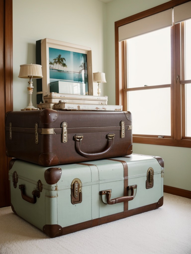 Retro Bliss: Transform Your Bedroom with Vintage Suitcase Decor!