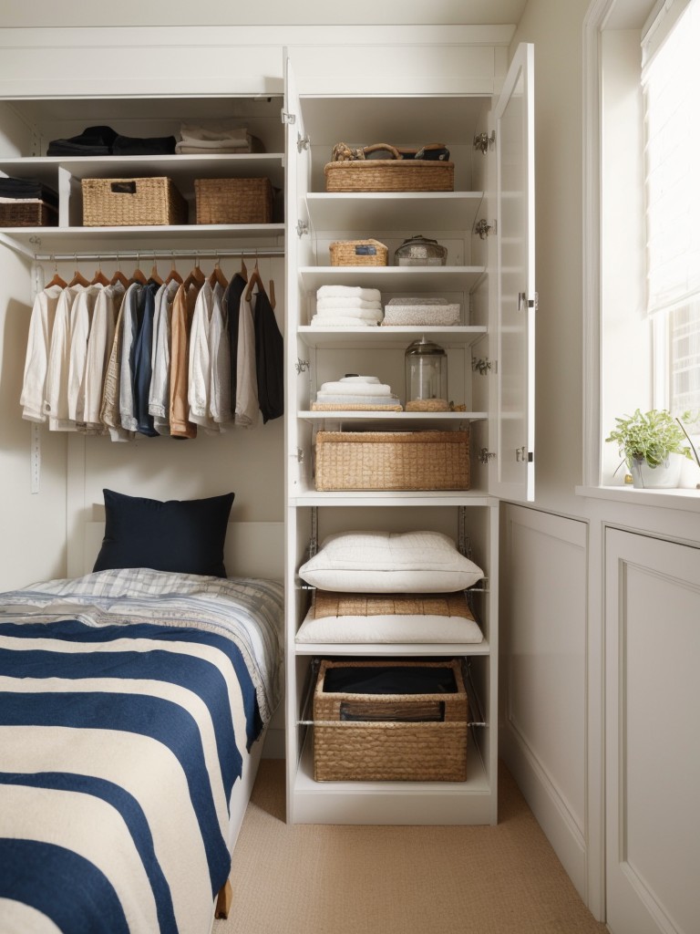 Maximize Apartment Storage with Retro Bedroom Decor!