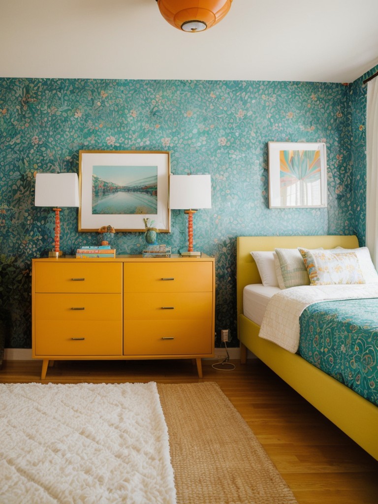 Go Retro: Vibrant Wallpaper Ideas for an Energized Apartment!