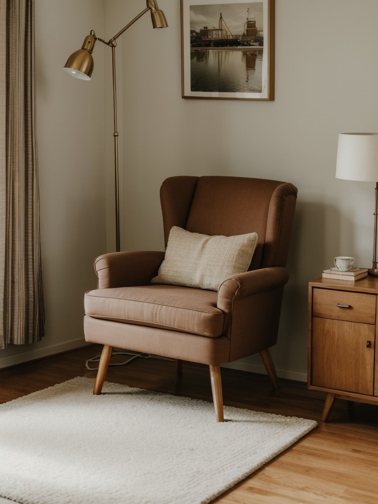 Cozy Bedroom Reading Nook with Retro Vibes