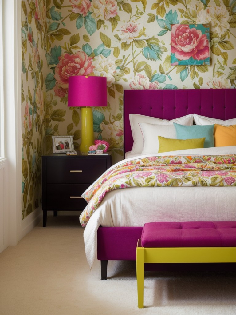 Bring Retro Vibes to Your Apartment Bedroom with Vibrant Décor!