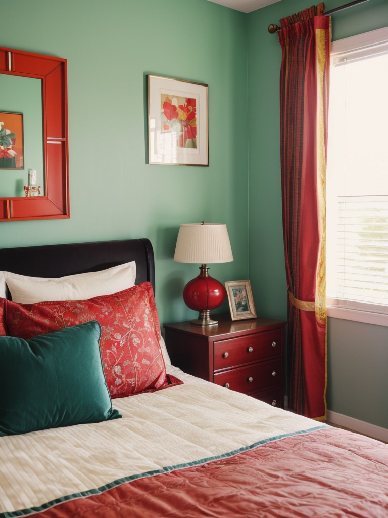 Vintage vibes meet bold colors in your apartment decor! ?