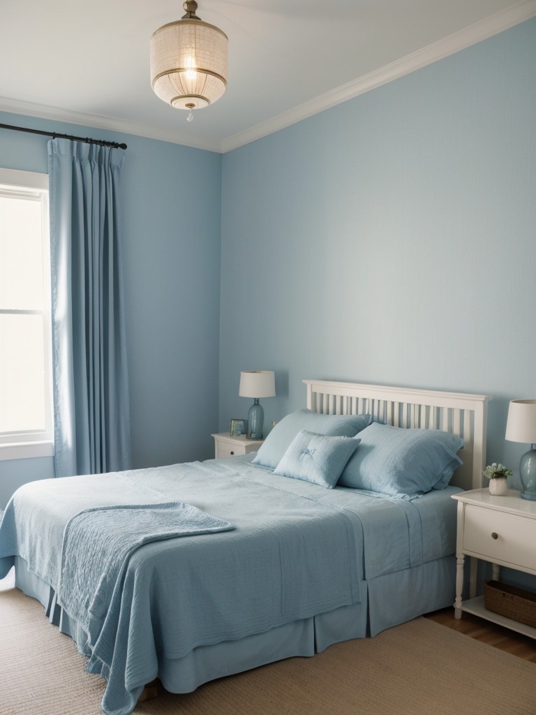 Retro Vibes for Your Bedroom: Time travel with calming blues and cozy textures!