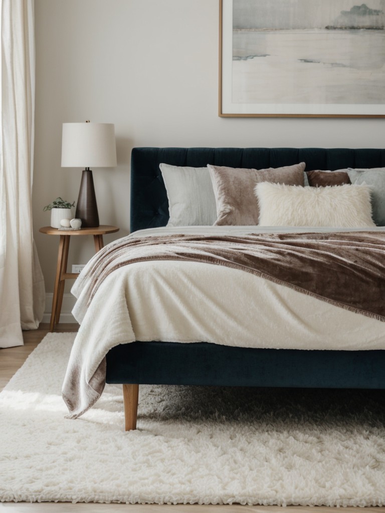 Cozy Nordic Bedroom Vibes: Layered Textures and Soft Fabrics.