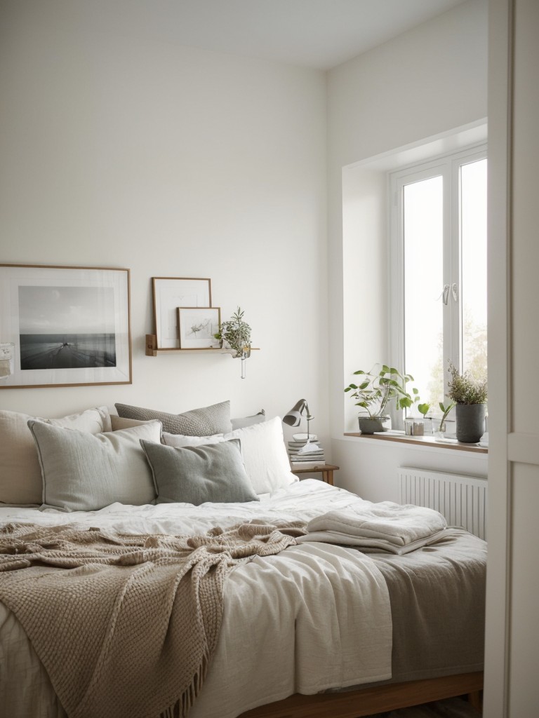 Create a Scandinavian sanctuary in your apartment with a cozy bedroom nook.