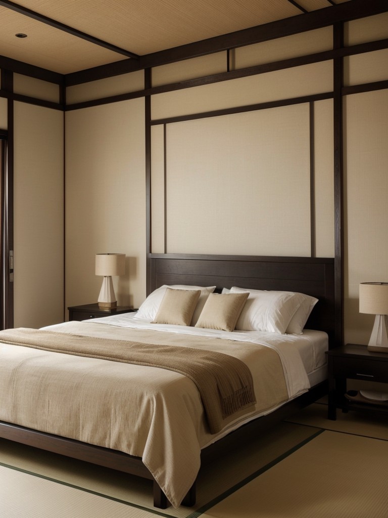 Zen Bedroom Retreat: Embrace minimalist décor for serene apartment living.