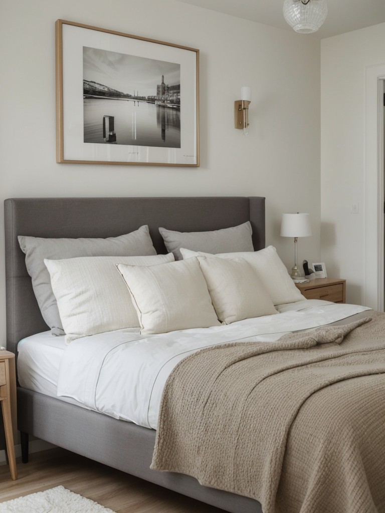 Symmetrical Scandinavian Bedroom: Balancing Comfort and Style