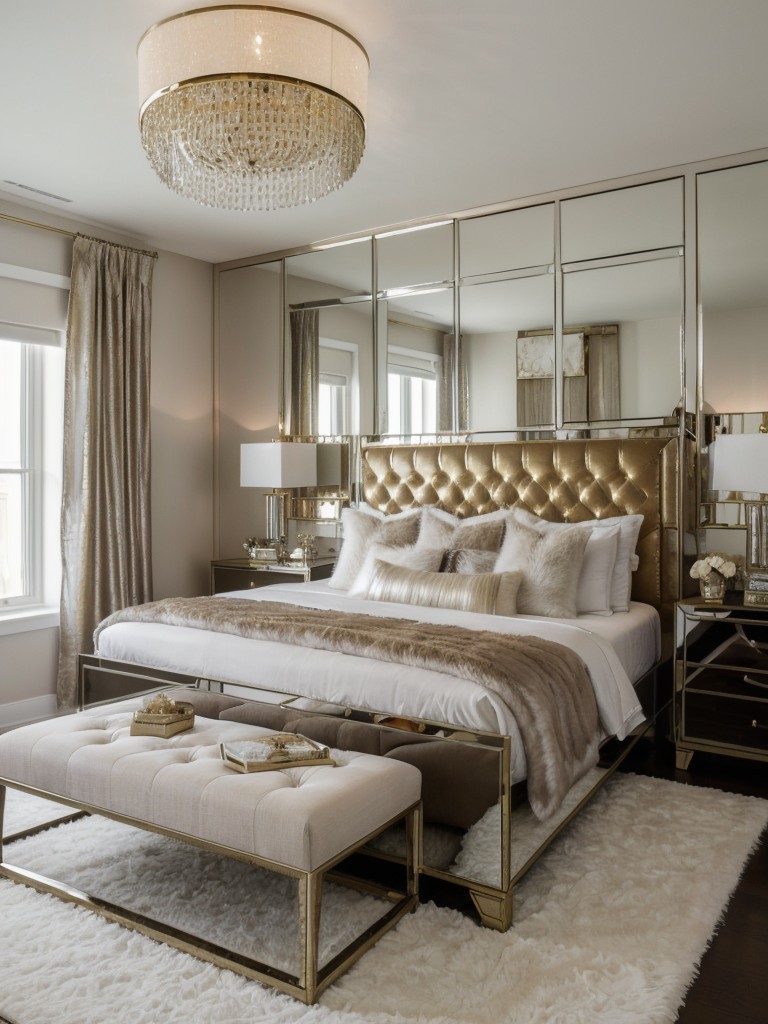 Apartment Zen: Create a Glamorous Retreat with Mirrored Furniture and Metallic Accents