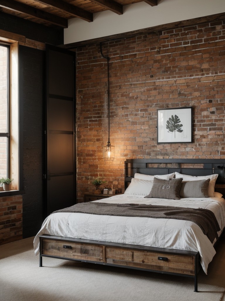 Industrial Chic: Transform Your Bedroom with Exposed Brick and Metal Accents