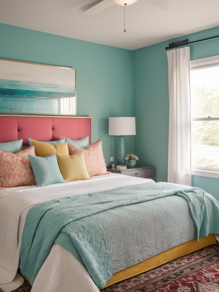 Colorful Accents for a Vibrant Apartment Bedroom