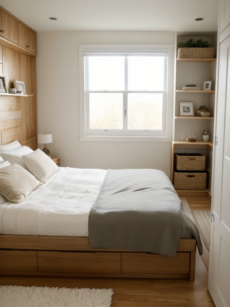 Serene Bedroom Bliss: Maximize Space with Smart Storage Solutions!