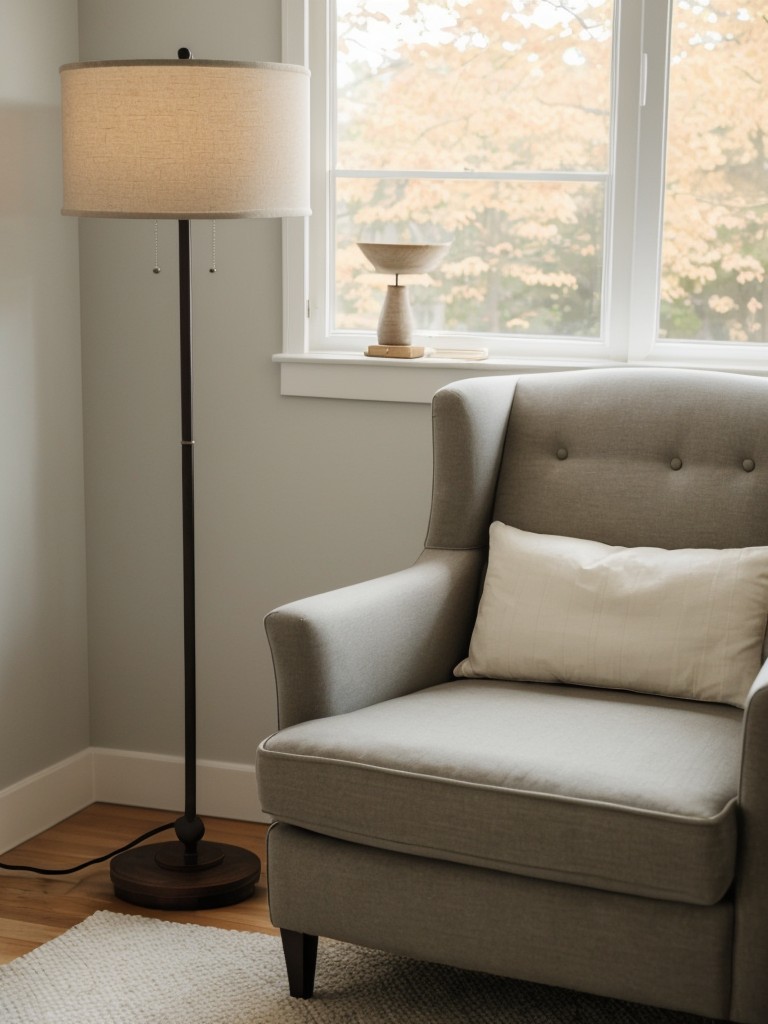 Zen Bedroom Transformations: Cozy Nook with Armchair, Table, and Lamp.