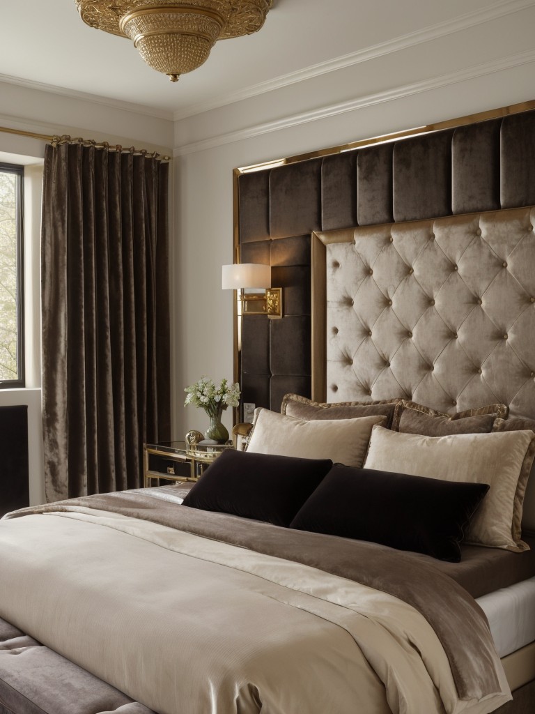 Zzz in Style: Luxe Velvet Accents for a Serene Apartment Bedroom