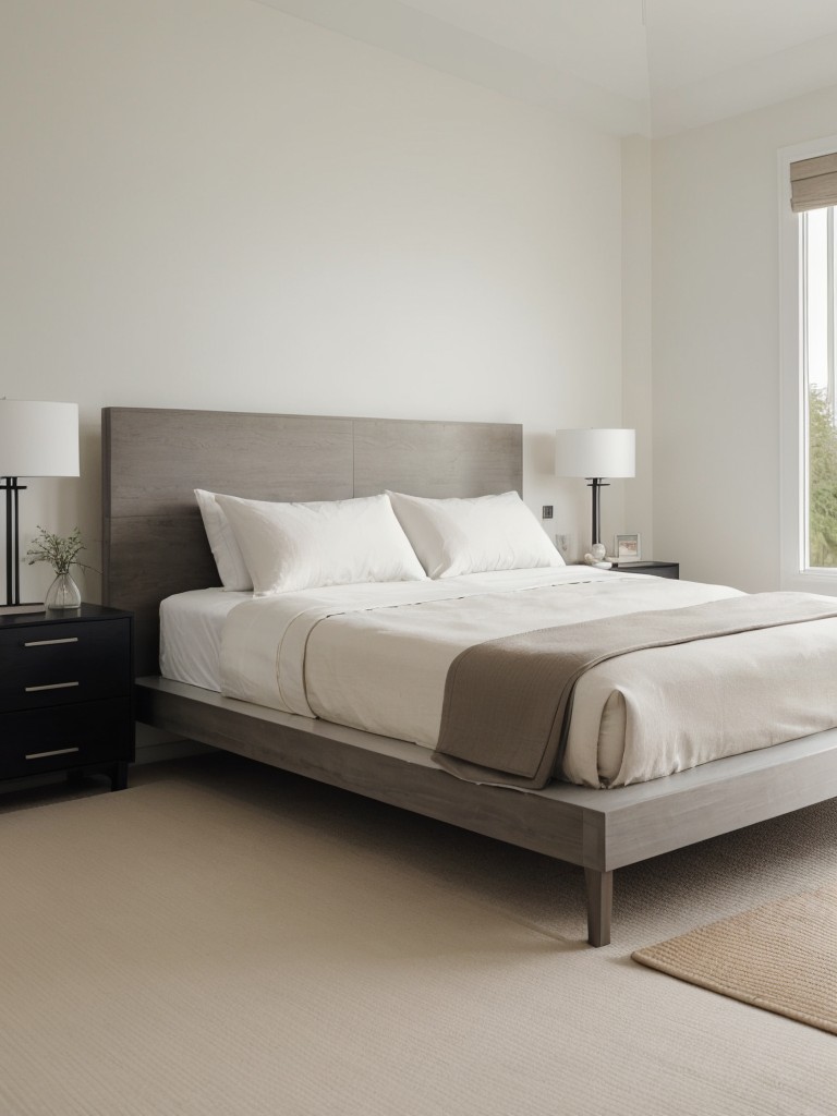 Minimalist makeovers: Create your blissful bedroom retreat with neutral hues and modern furniture.