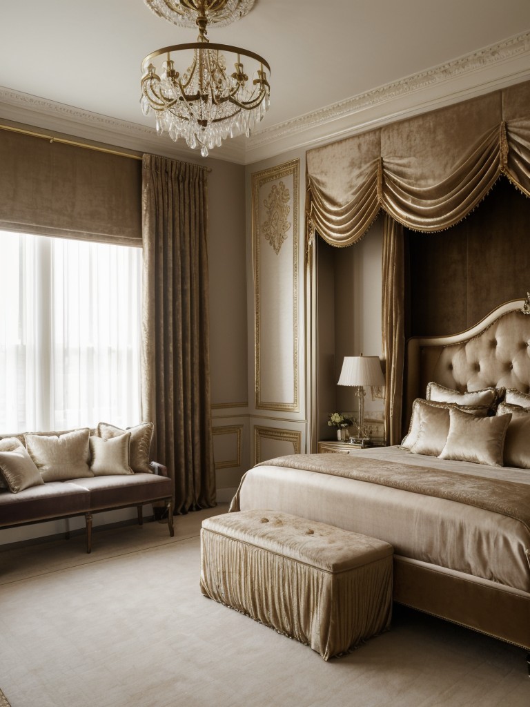 Serene Apartment Sanctuaries: Create a Luxury Bedroom with Velvet & Chandelier