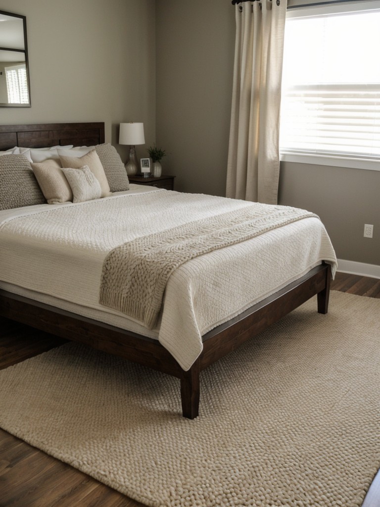 Cozy Apartment Zen Bedroom: Relax and Unwind with Texture and Warmth.