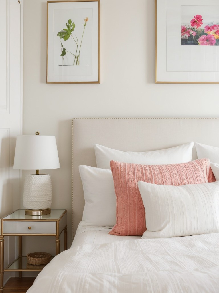 Chic White Bedroom: Add Colorful Pops for a Dreamy Vibe!