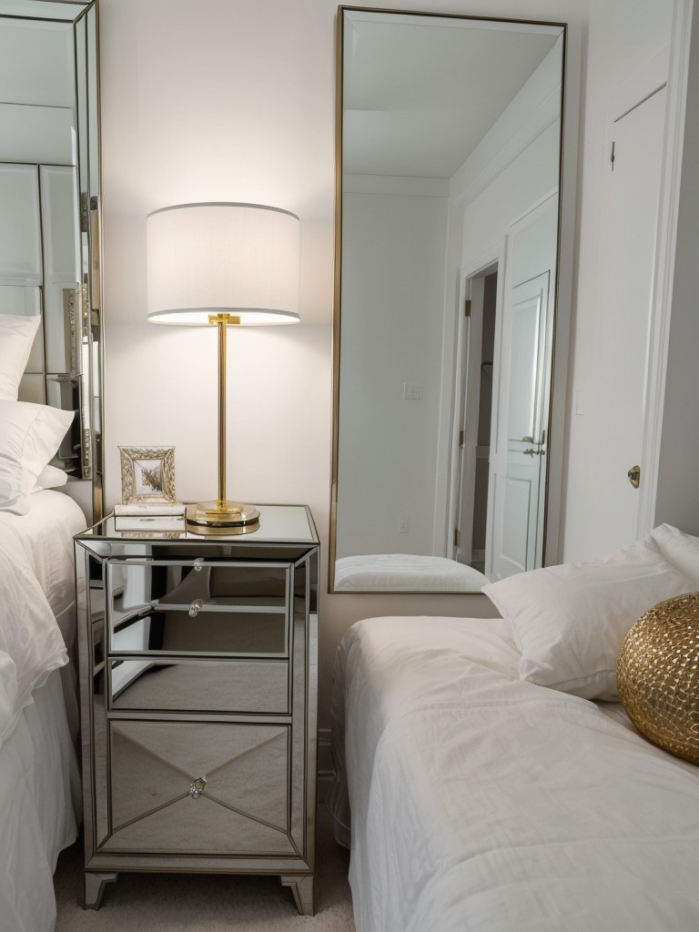 Sparkling Metallic Accents for a Dreamy White Bedroom!