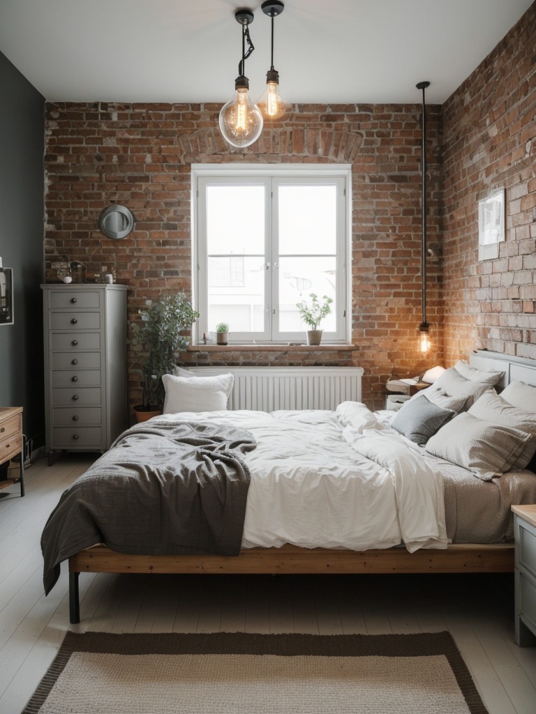 Industrial Chic: Transform Your Bedroom with Exposed Brick & Edison Bulbs