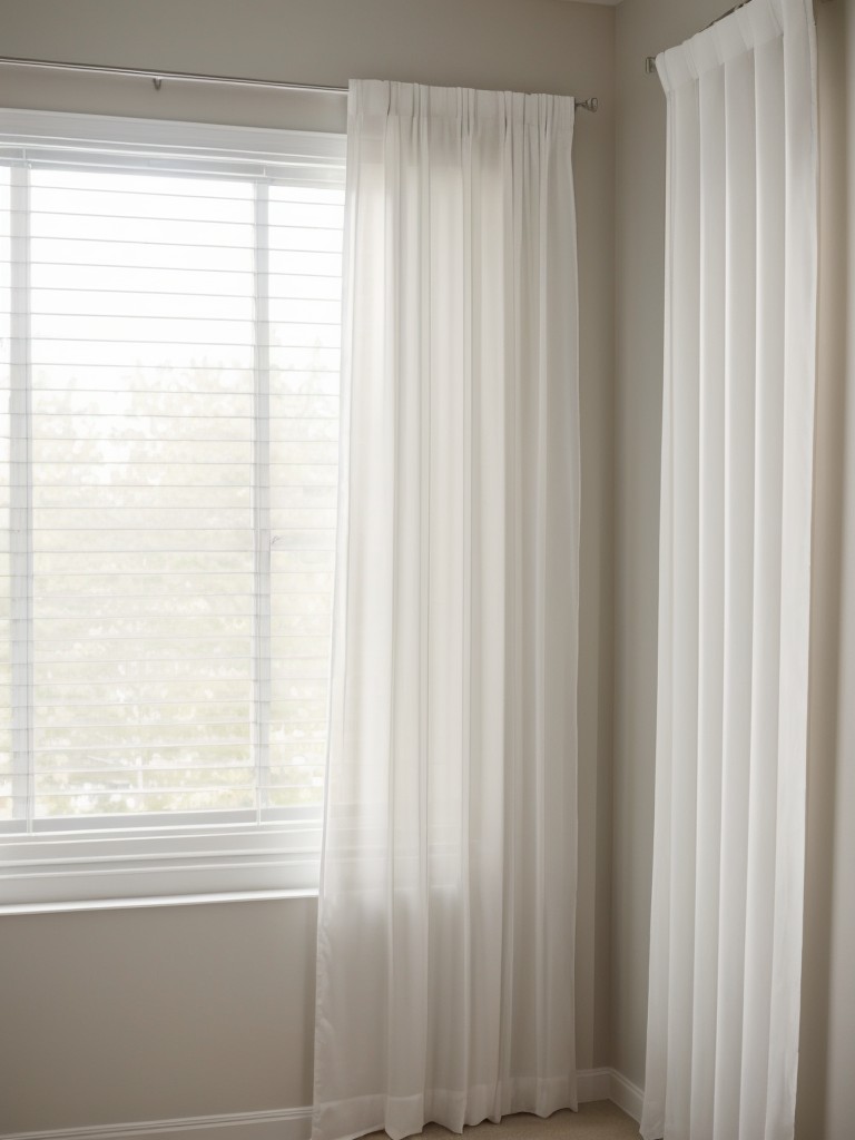 Serene Minimalist White Bedroom: Create a Calming Oasis with Simple Window Treatments