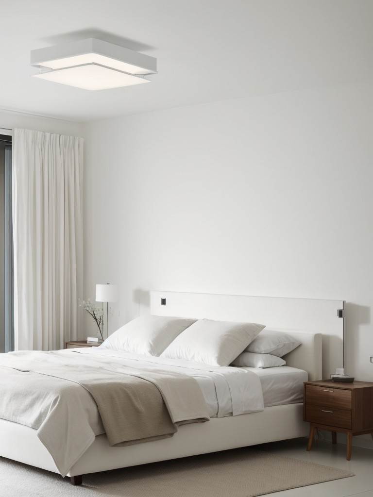 Sleek and Modern Lighting Ideas for a Minimalist White Bedroom