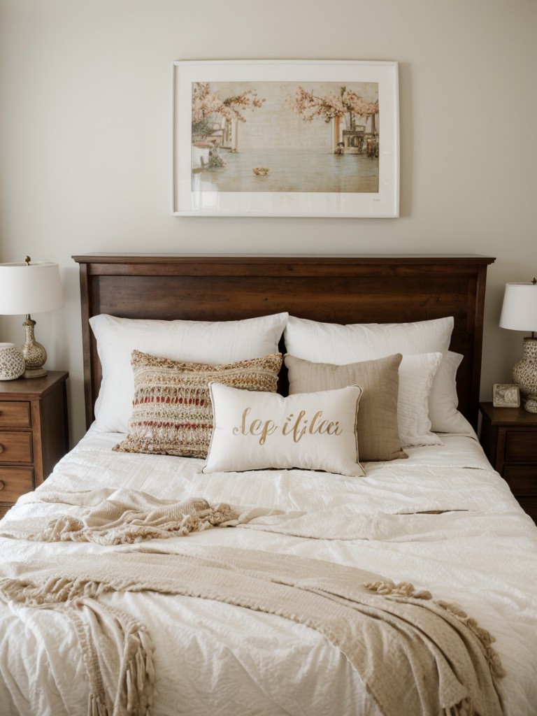 Eclectic Bliss: Create a Romantic White Bedroom with Vintage-inspired Dresser and Bohemian Textiles