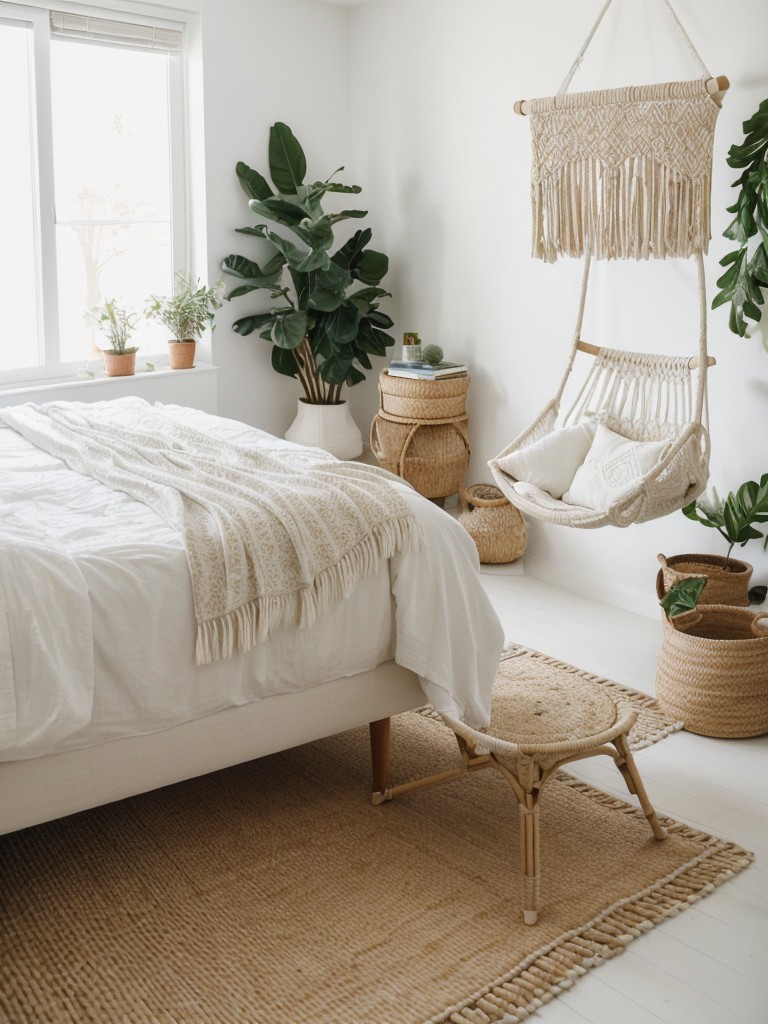 Boho Chic Apartment Bedroom: White & Bright Inspiration