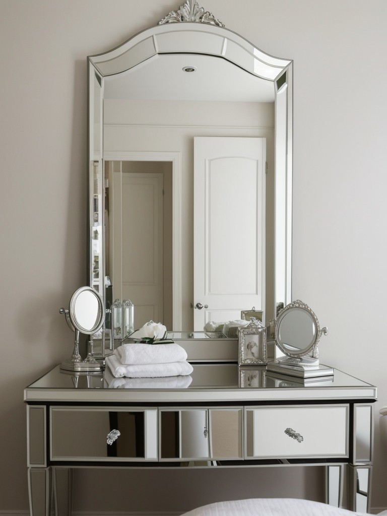 Classic White Bedroom with Glam Mirrored Accents