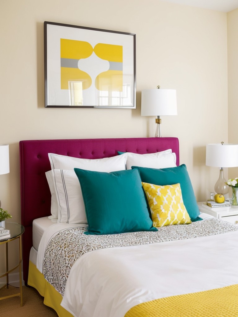 Chic White Bedrooms: Add Colorful Pops for Playful Vibes