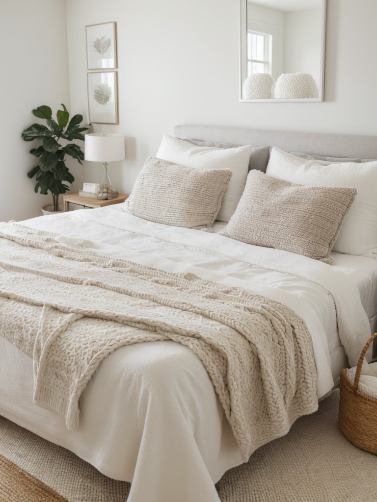 Cozy Up Your White Bedroom: Layer Textures for a Spacious Feel!