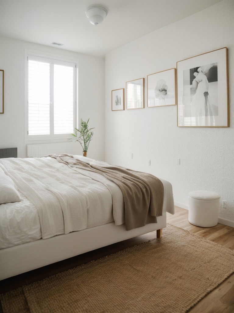 Textured Elements for a Spacious White Bedroom