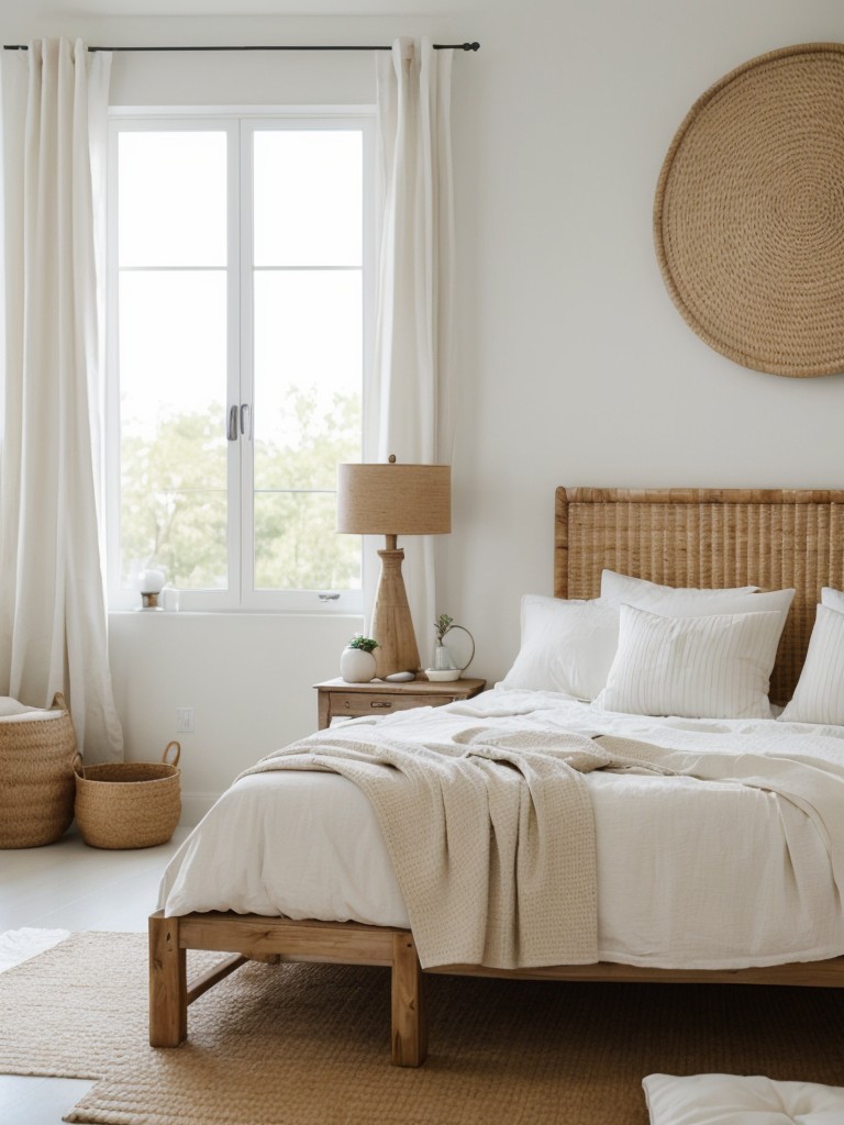 Brighten Your Bedroom with White Decor & Natural Textures for a Spacious Feel!