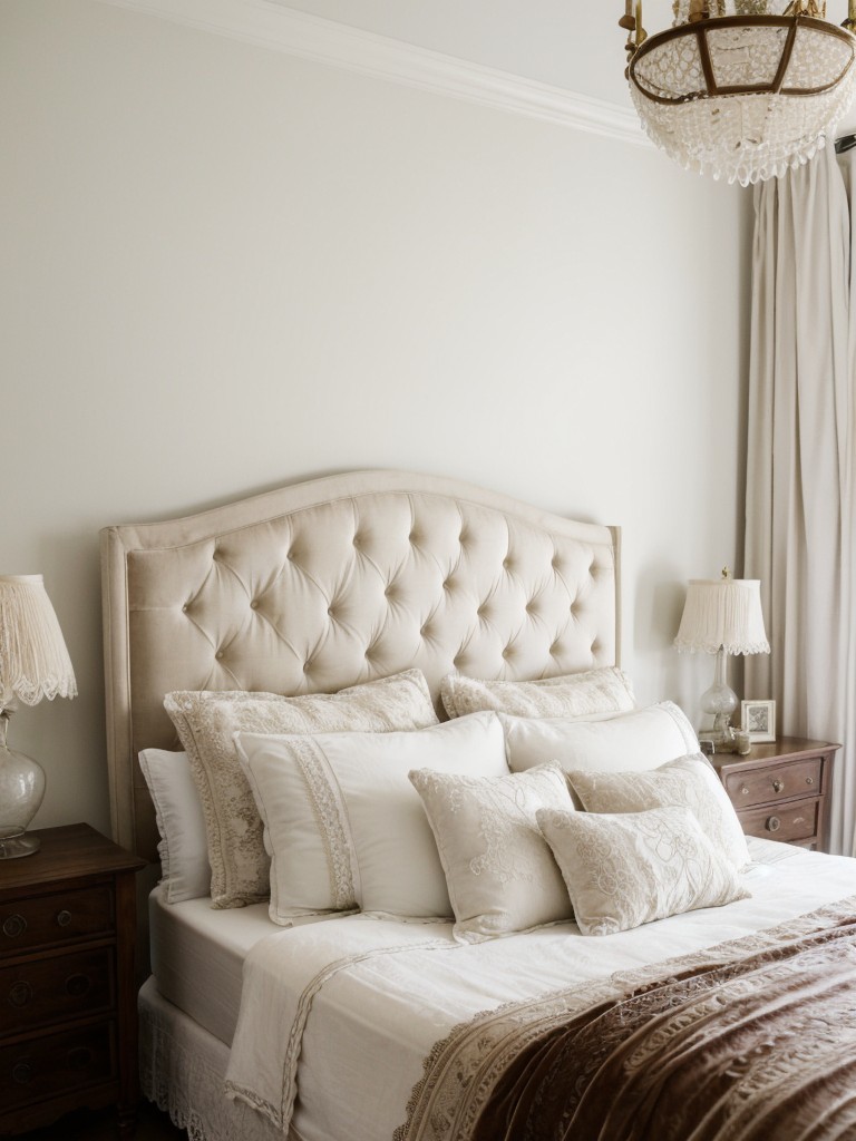 Whimsical White Boho Bedroom Retreat: French-inspired elegance meets bohemian charm.