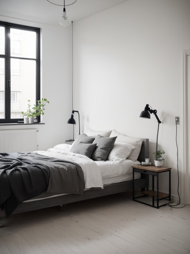 Minimalist Scandinavian Apartment: White Bedroom Haven