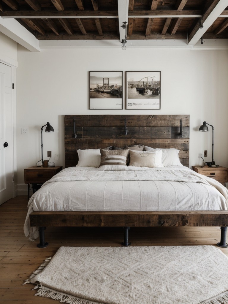 Steampunk-inspired bedroom with vintage charm and industrial accents!