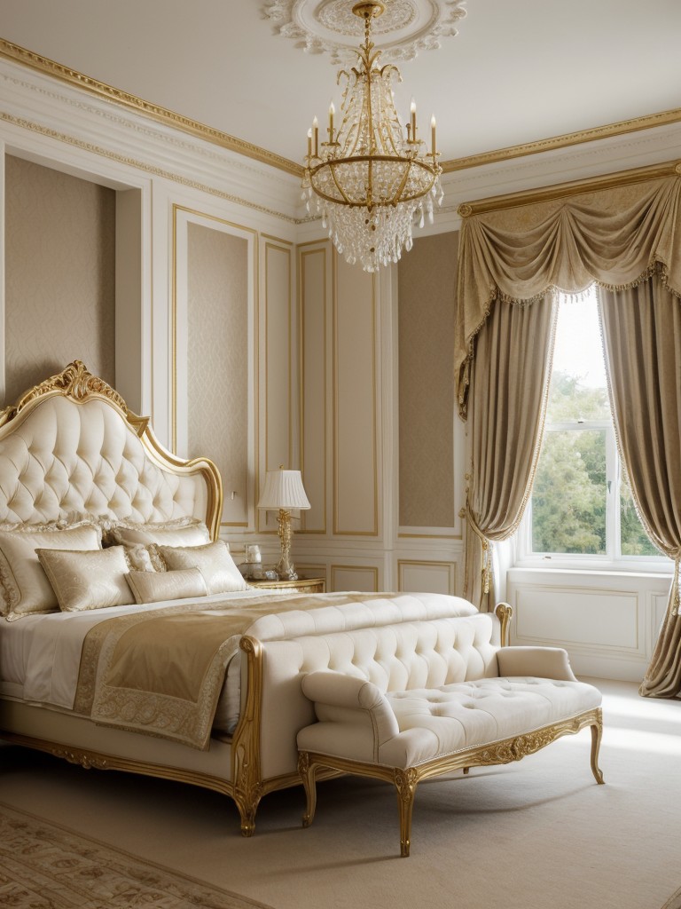 Timeless Elegance: Create an Elegant Traditional Bedroom with Ornate Furniture and Rich Fabrics