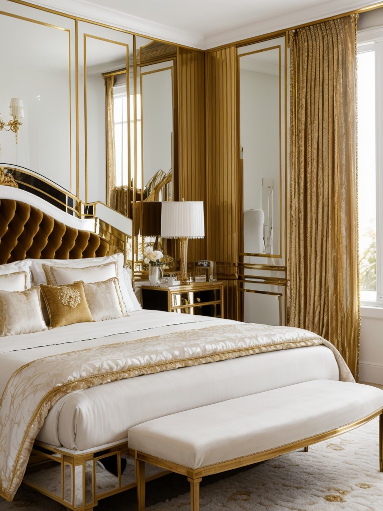 Glamorous Hollywood Regency Apartment: White, Gold, and Opulence!