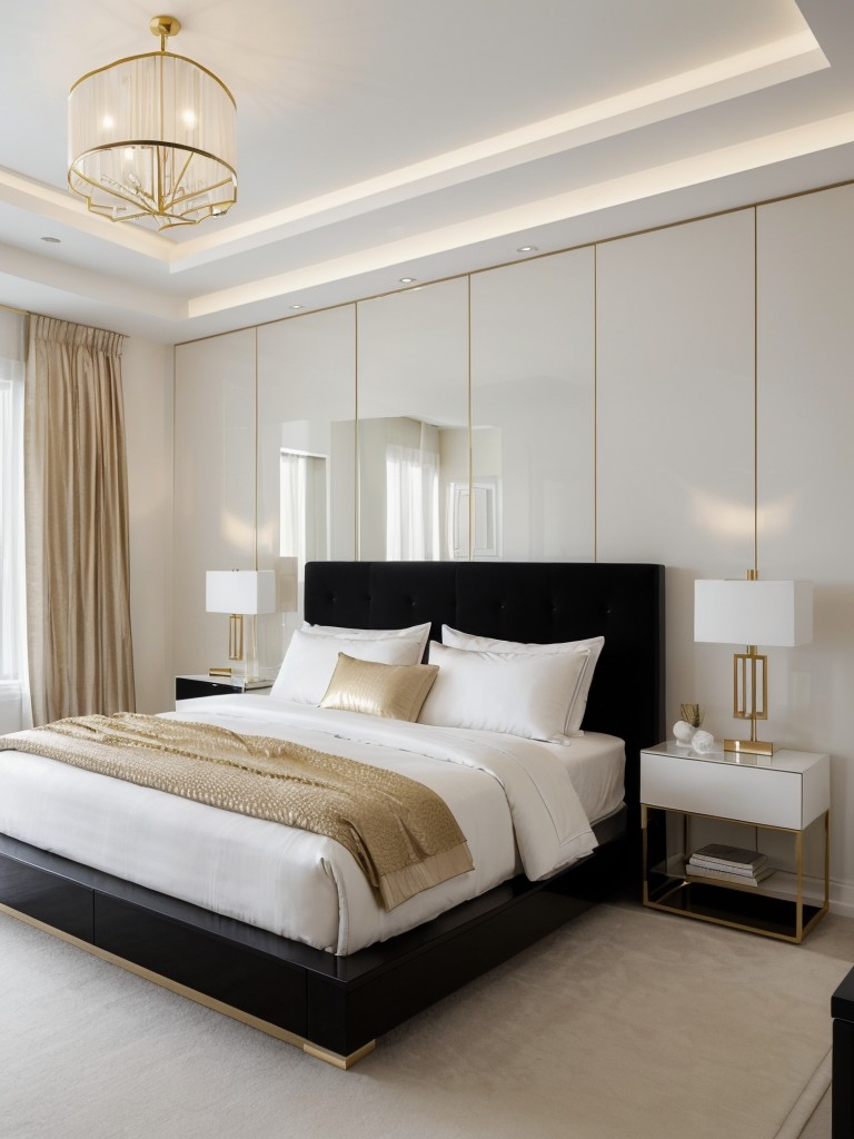 Contemporary Chic: White and Gold Glam Bedroom Ideas