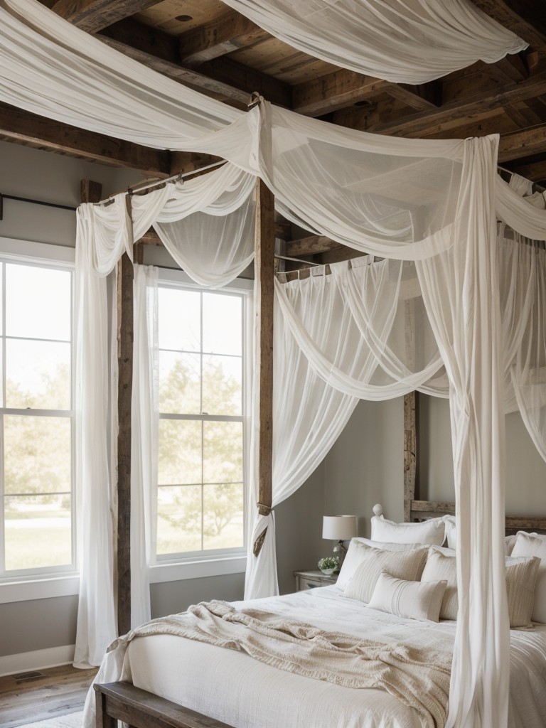 Rustic-Chic Bedroom: Create a Romantic Canopy Oasis