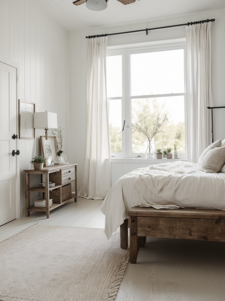 Rustic-Chic Apartment: Farmhouse-Inspired White Bedroom Decor