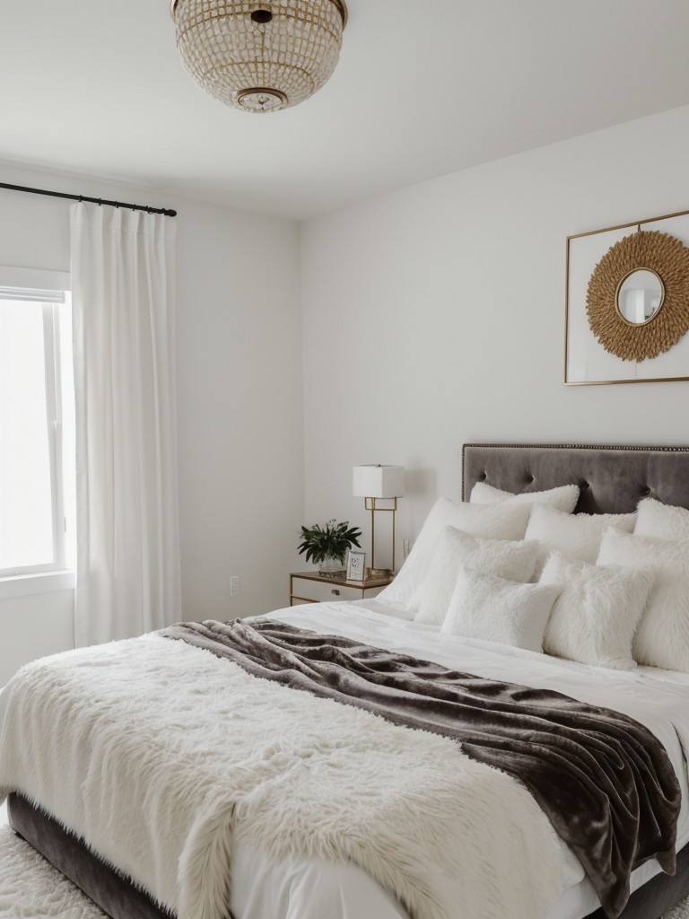 Cozy White Bedroom: Create a Serene Oasis with Plush Textures.