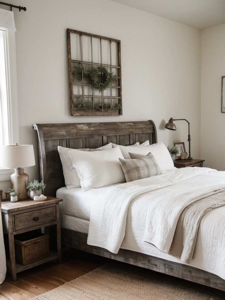 Rustic Farmhouse Bedroom: Cozy and Serene All-White Sanctuary