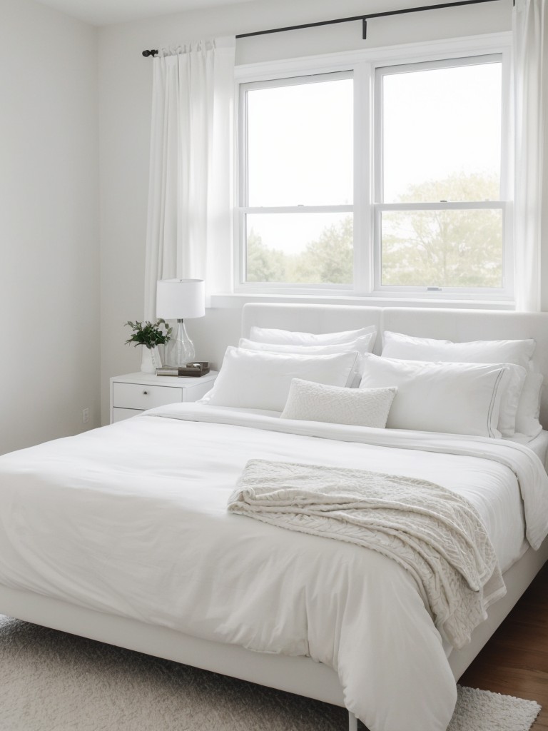 Chic Monochromatic Bedroom: Create a Serene Apartment Oasis.